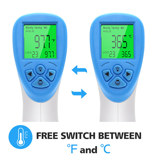 contactloze thermometer voor het meten van de temperatuur op het voorhoofd