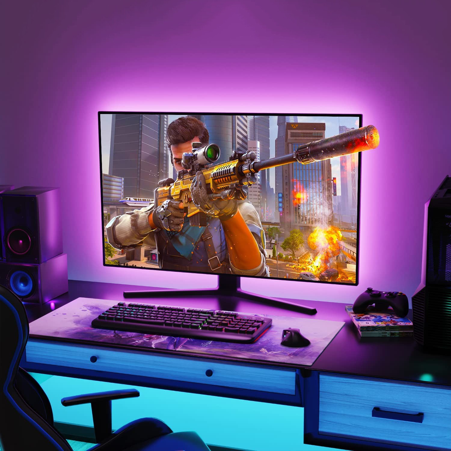 achter led-monitor achtergrondverlichting - pc-games