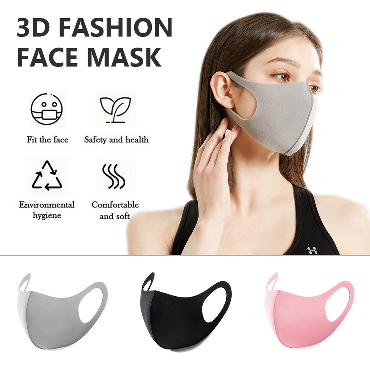 gezichtsmasker roze elastiek