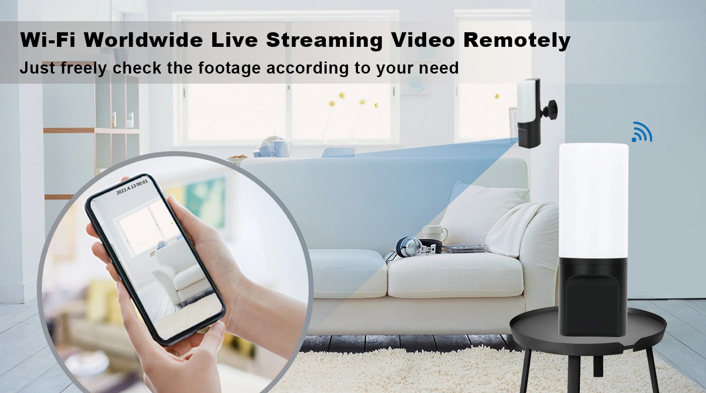 draadloze camera in wandlamp wifi livestream