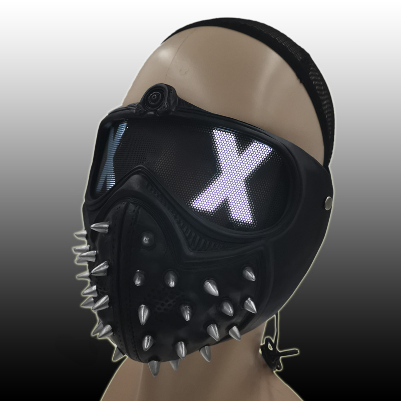 mad max rave gezichtsmasker led licht op