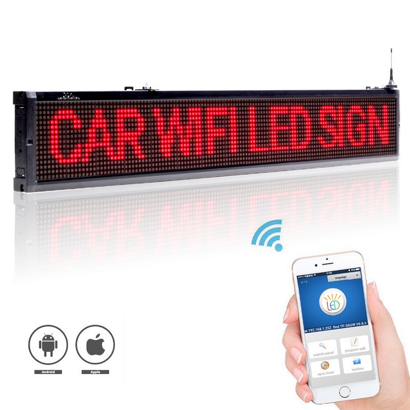 WiFi LED-display voor bedrijven, rood, 101cm