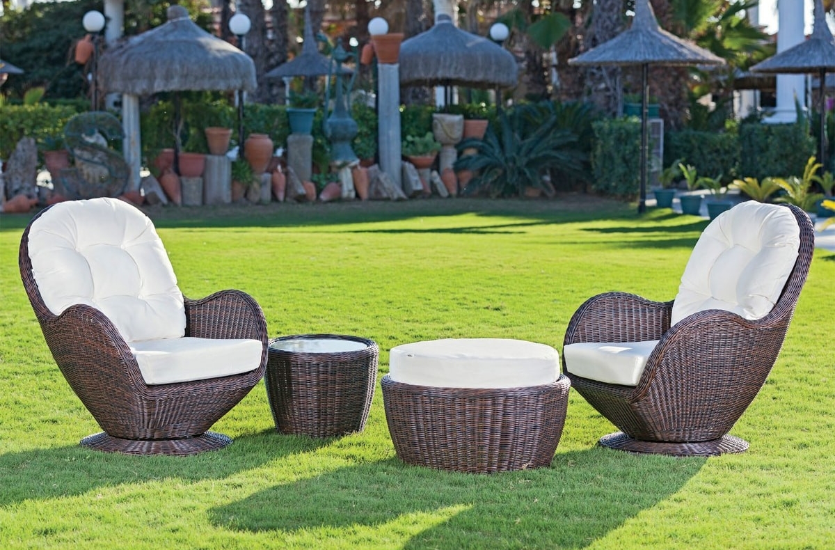 rotan fauteuils set tuintafel luxe