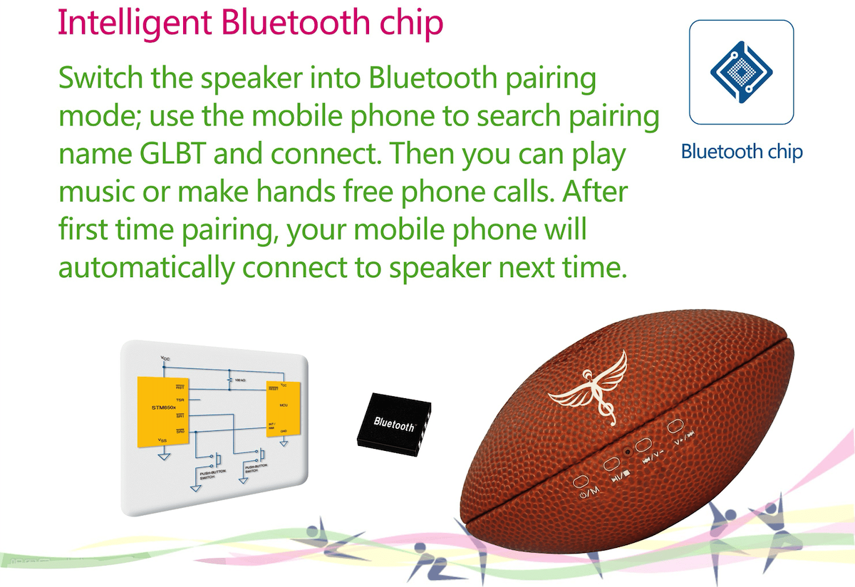 luidspreker in de vorm van een american football-bal bluetooth mini portable