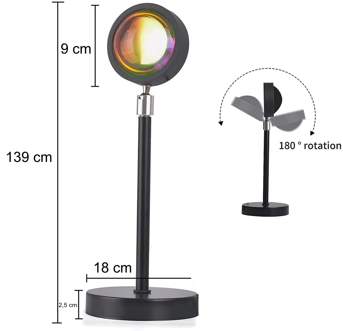 zonsondergang rgb-lamp rond voor mobiele telefoon