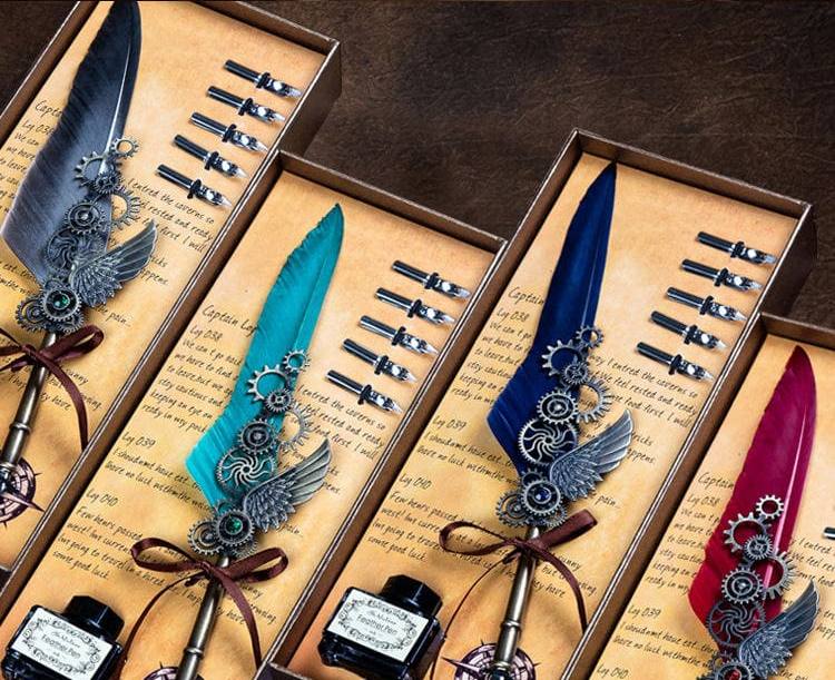 Luxe pen STEAMPUNK veer - een cadeau voor een man of vrouw