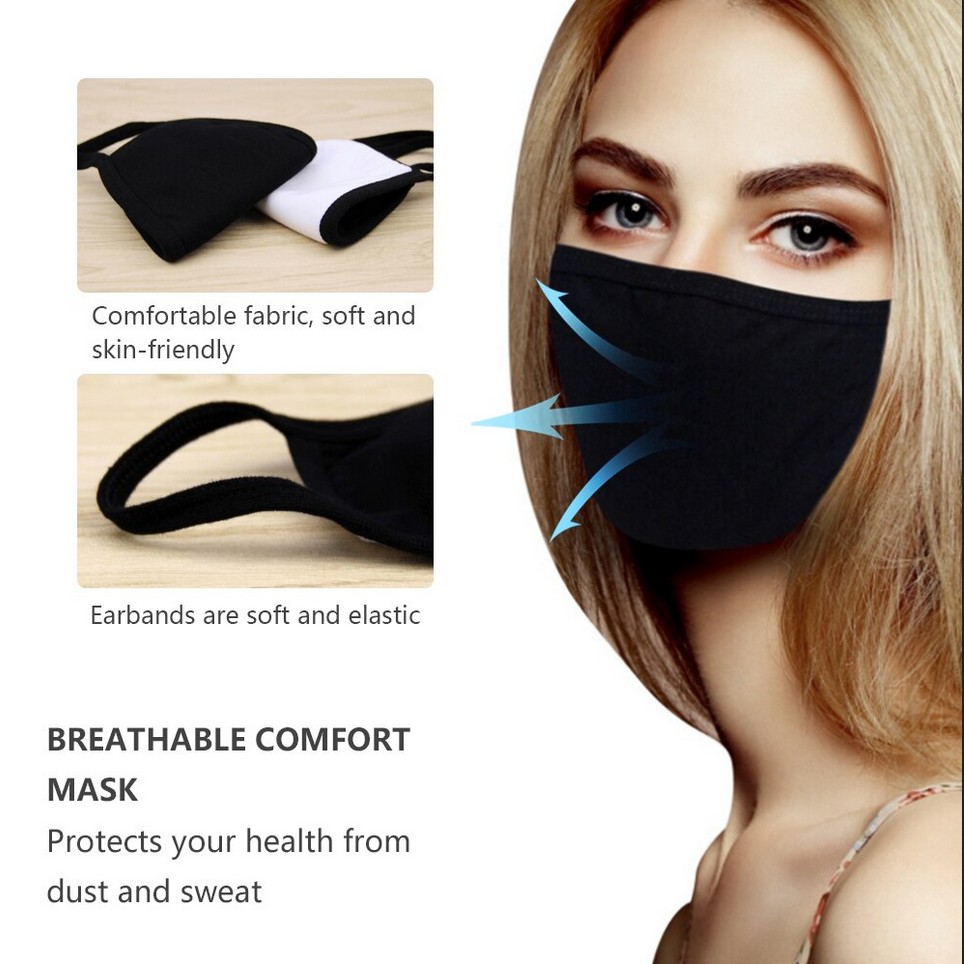 Zwart katoenen masker