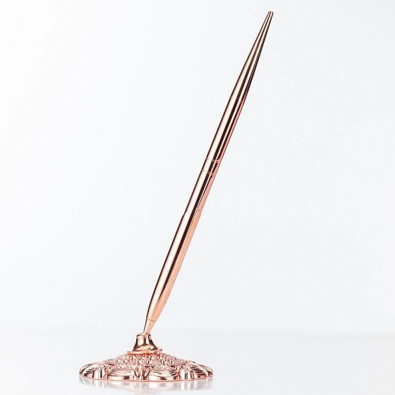 luxe metalen pen met houder