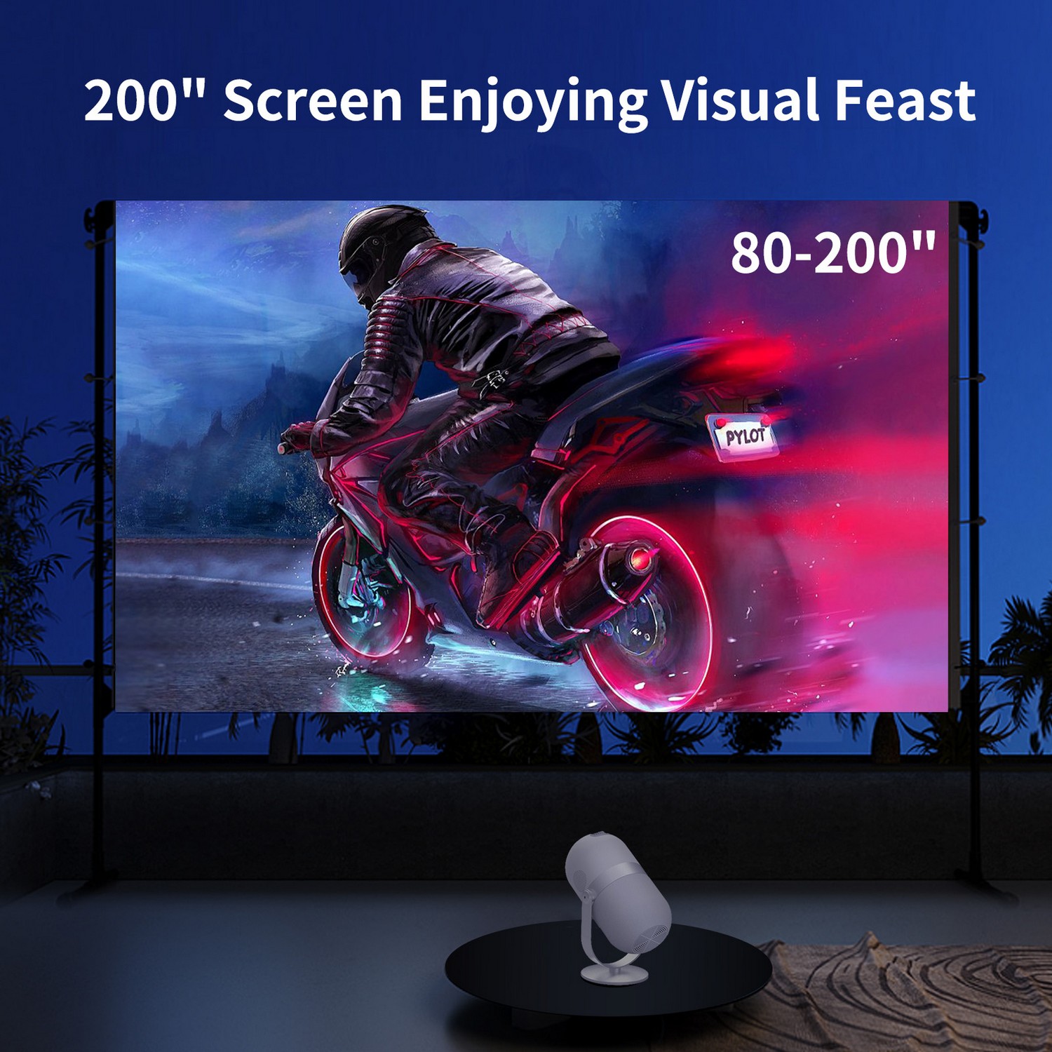 200 inch projector wifi bluetooth 4500 lumen