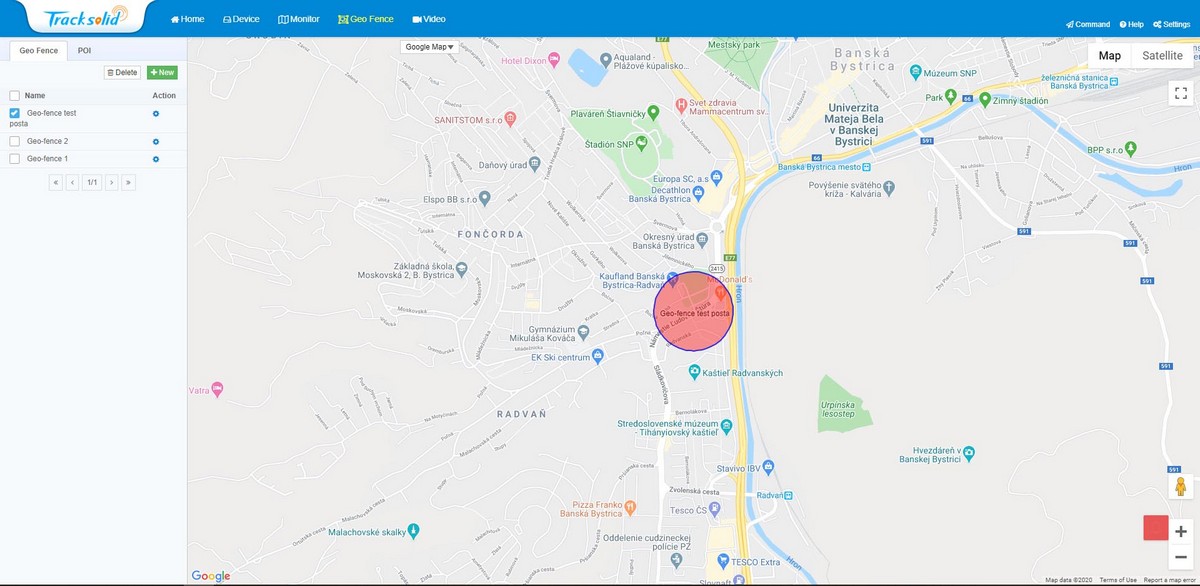 geofence routemarkering