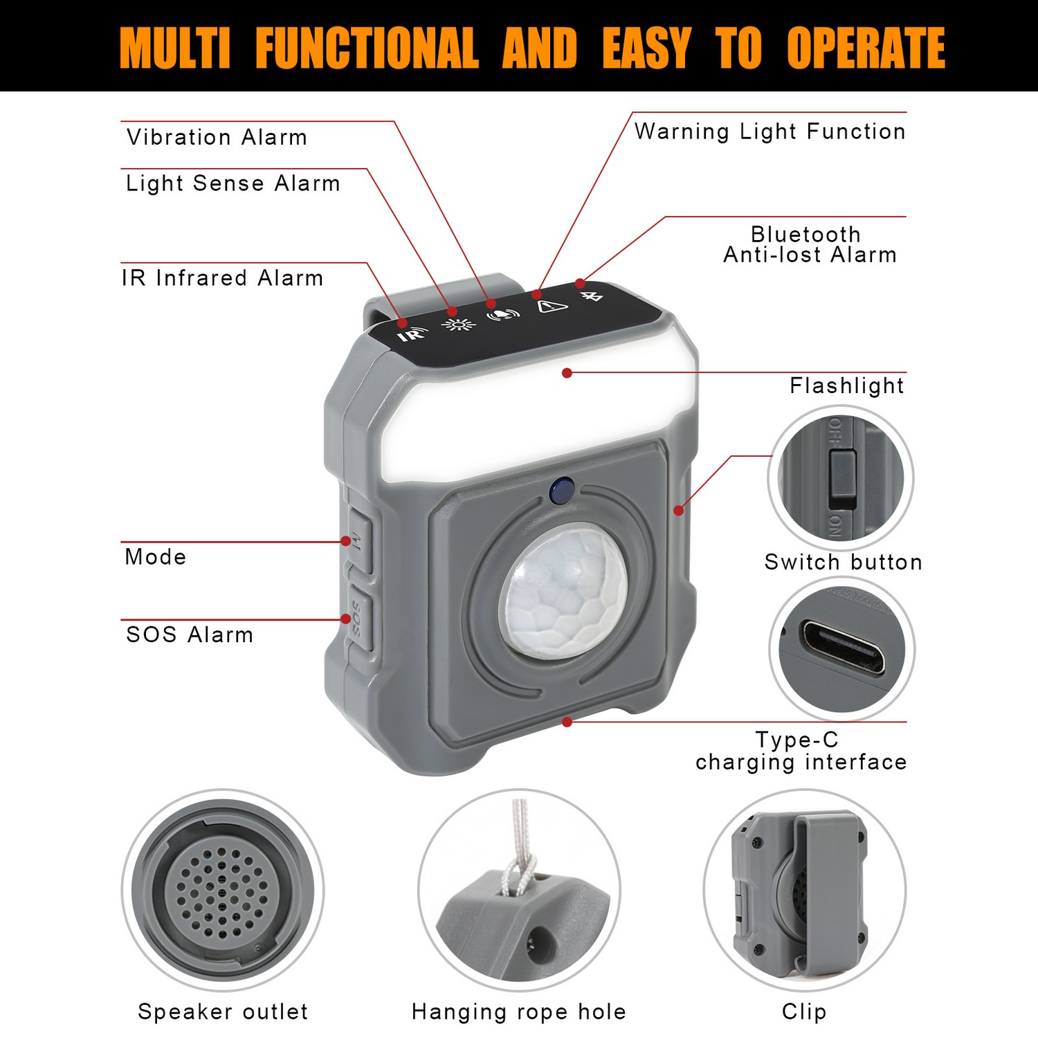 slim beveiligingsalarm mini persoonlijke sensor multifunctioneel