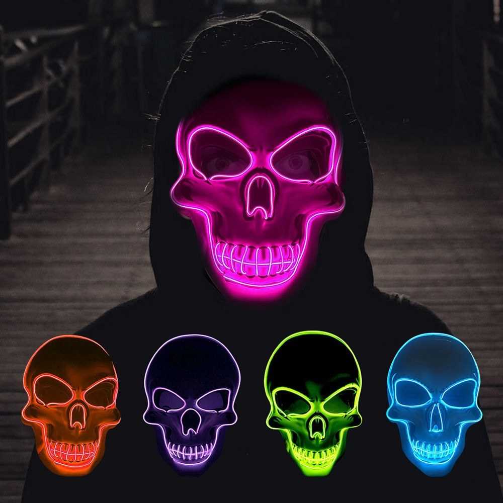 led masker gezicht schedel paars