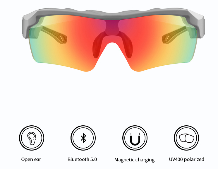 Slimme fietsbril voor sport met bluetooth ondersteuning