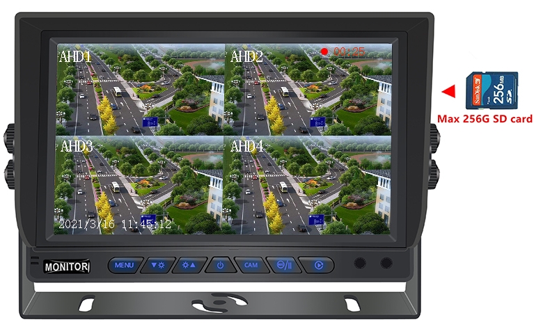 auto monitor hybride ahd hybride 10 inch met ondersteuning sd-kaart 256GB