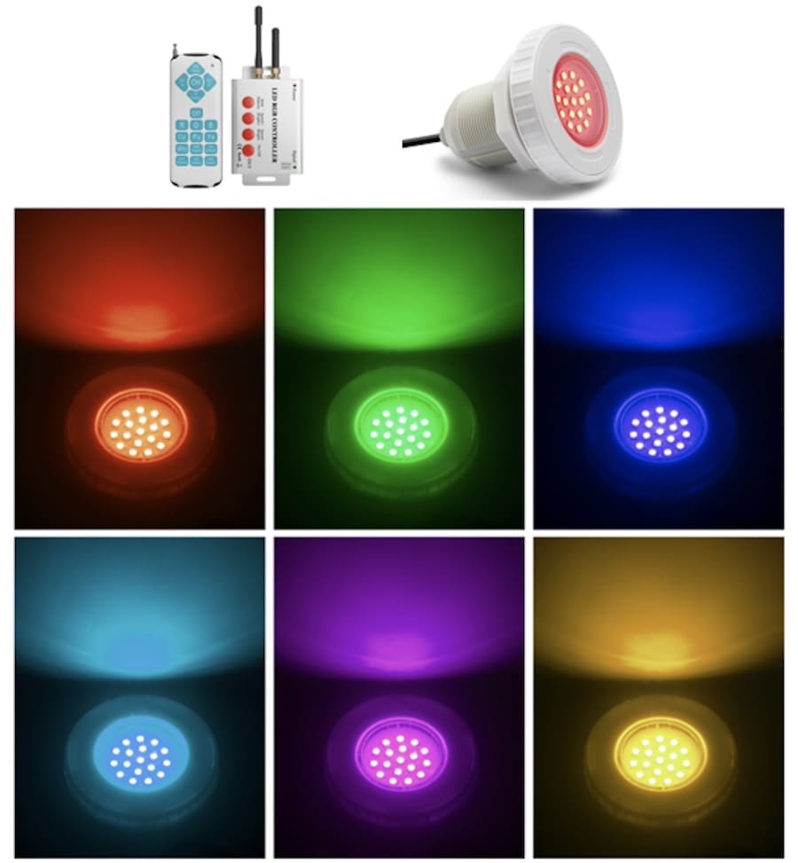 Zwembadverlichting - RGB LED-kleurverlichting van het zwembad, vijver, fonteinlamp