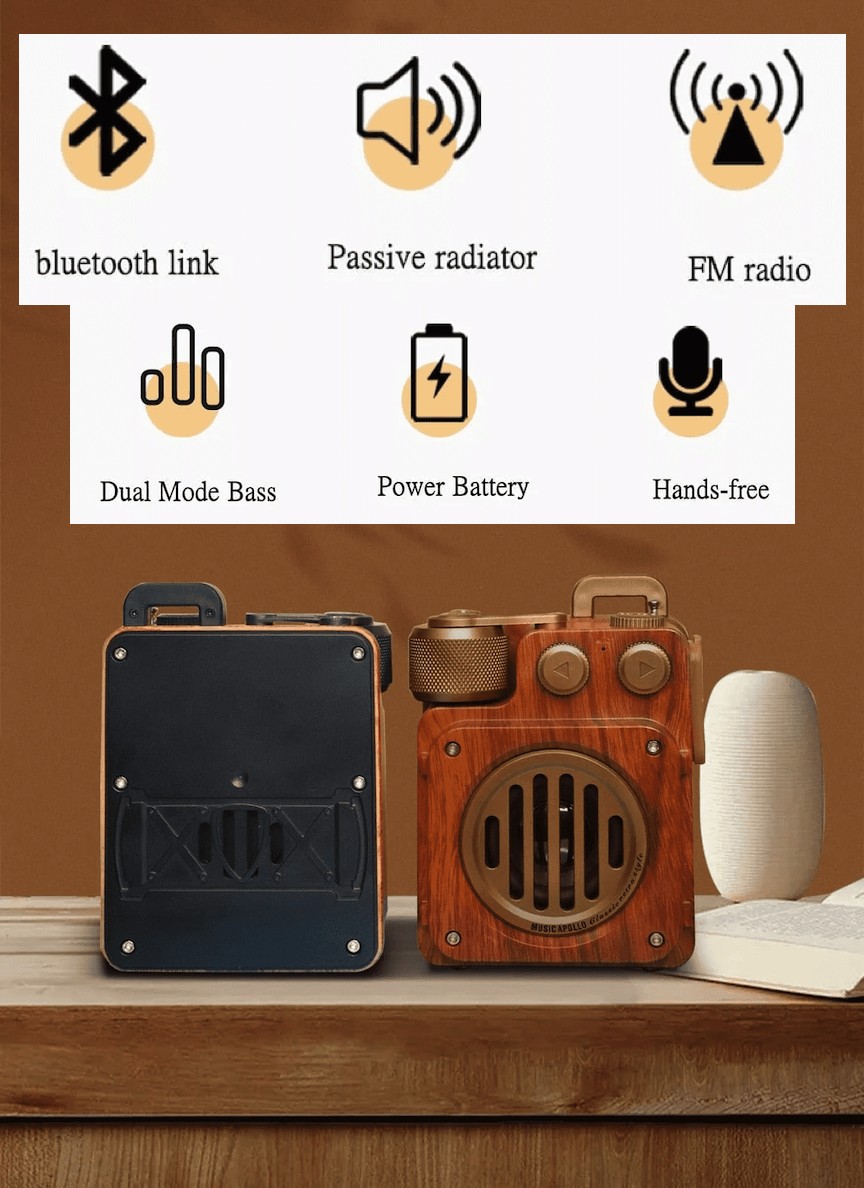 oud design radio vintage retro design houten