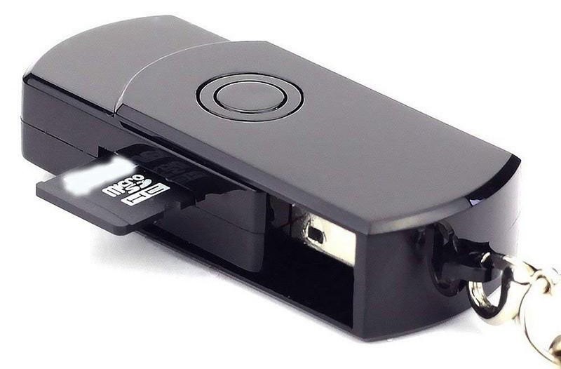 USB verborgen spy key-camera met ondersteuning voor SD/TF-kaarten tot 32 GB