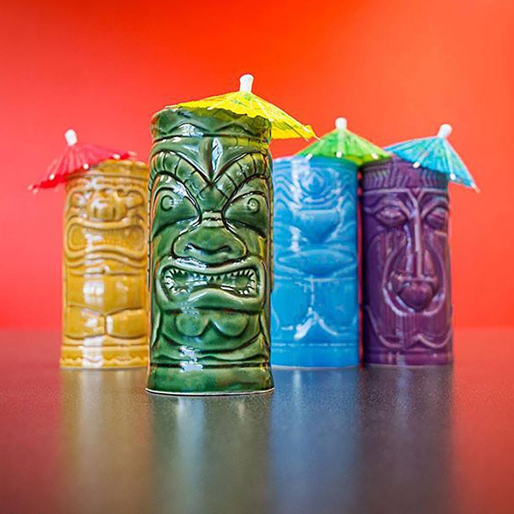 tiki-bekers - exotische tribale mokken - tiki-mokken