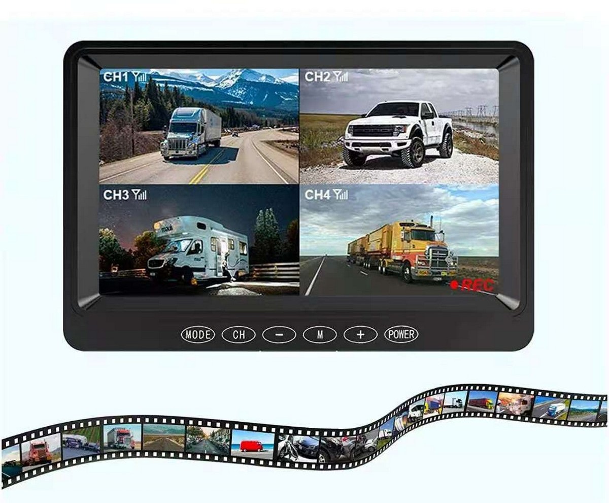 7-inch DVR-monitor met SD-kaartopname