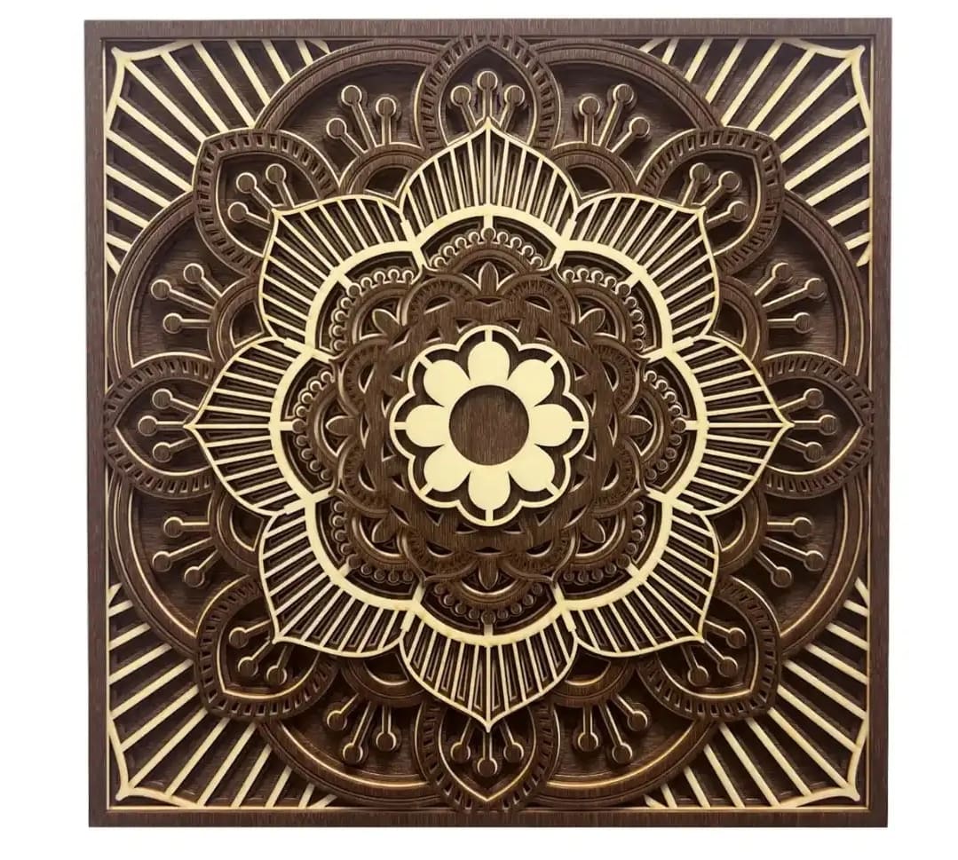 Mandala van hout aan de muur - wandhanger