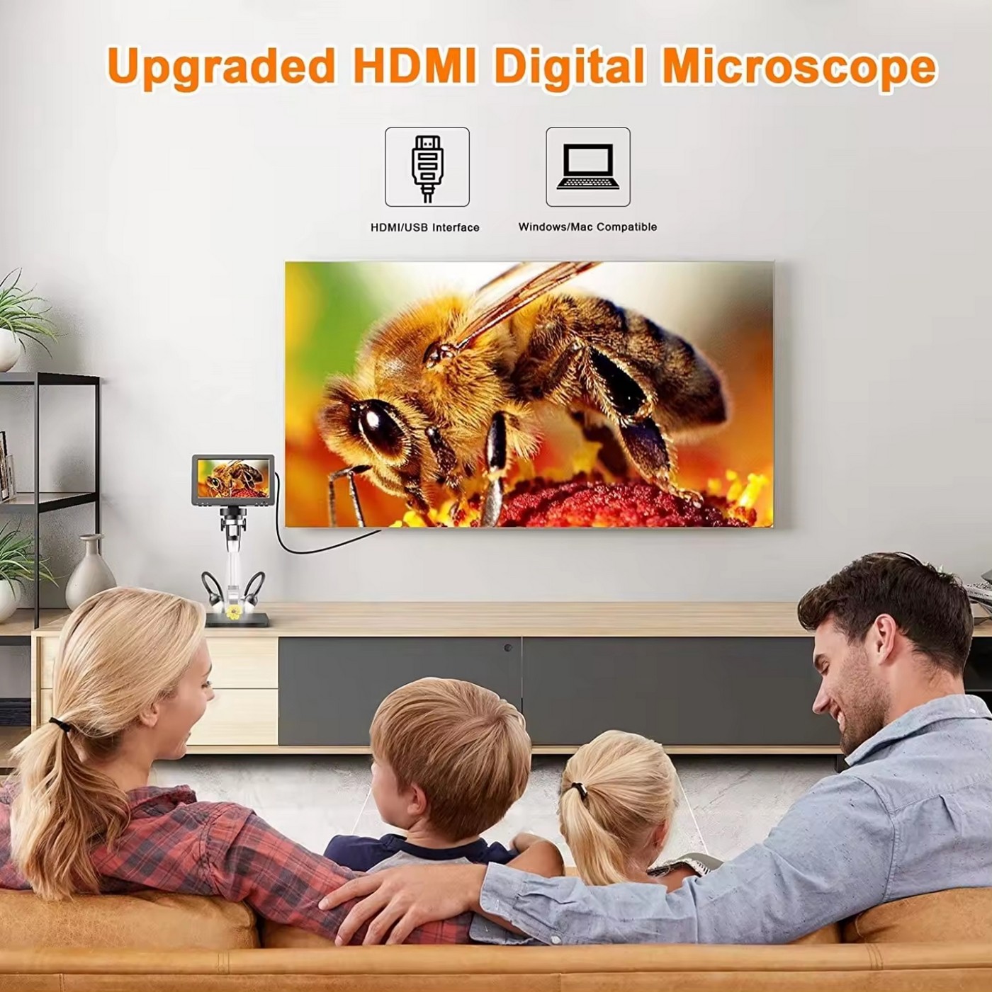 microscoop met full hd elektronisch digitaal display voor computer tv met zoomfunctie