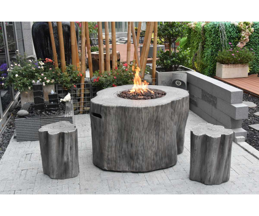 houten stompgashaard voor terras en tuin in imitatiehout