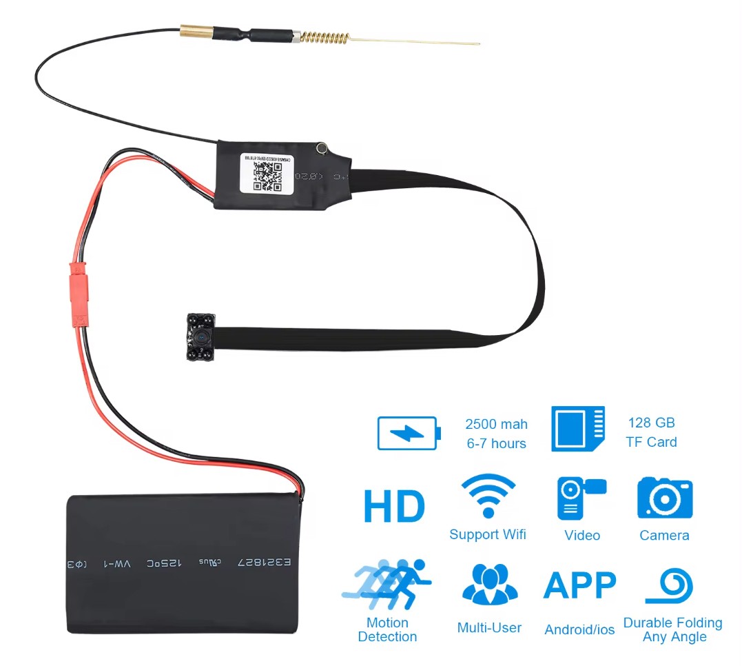 WiFi HD mini pinhole HD-camera 1080P met IR LED-nachtlampjes