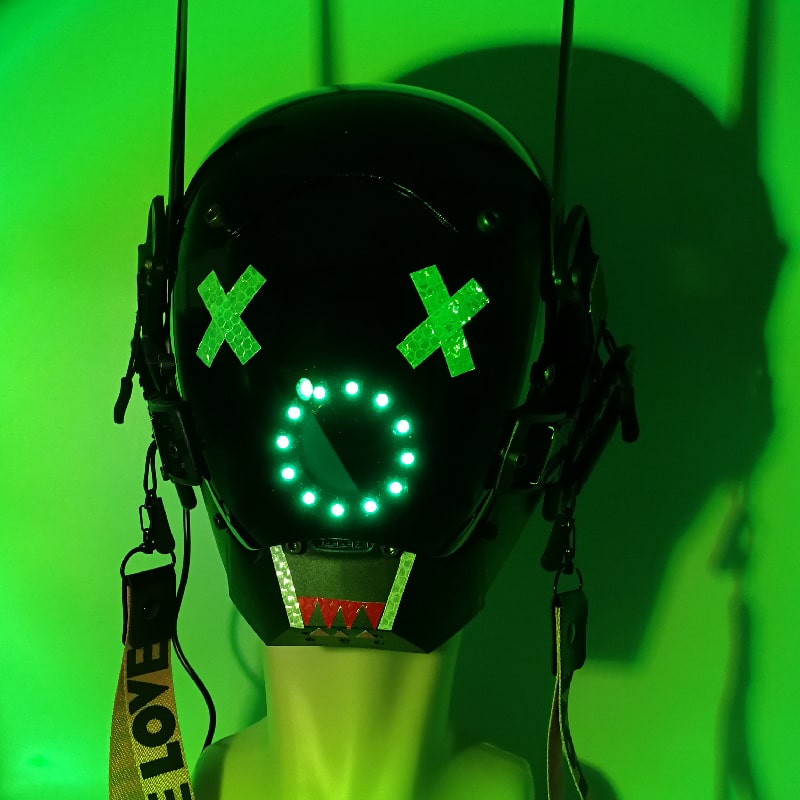 RAVE HELMET FEESTVERLICHTING op het hoofd